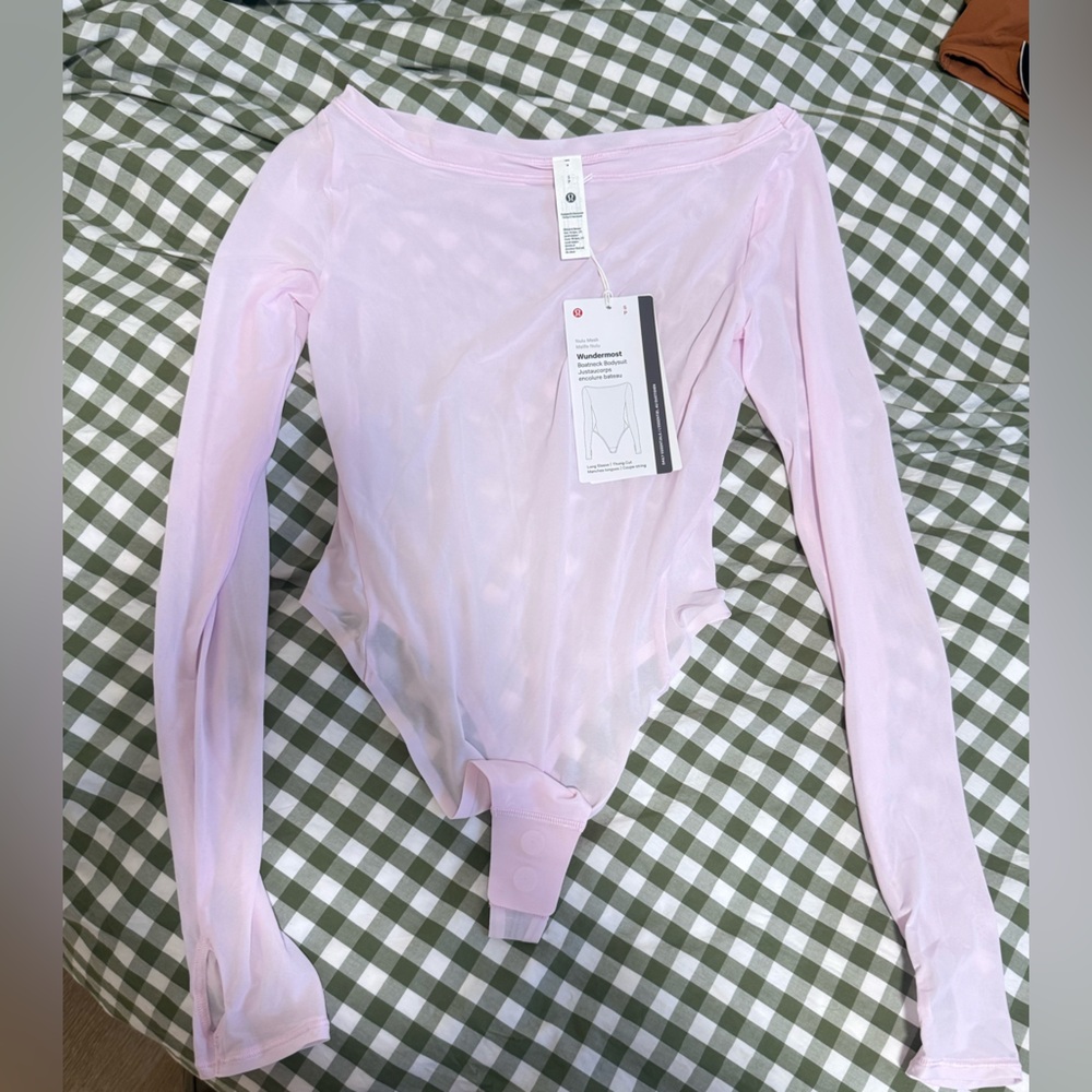 Lululemon Athletica Light Pink Boatneck Bodysuit